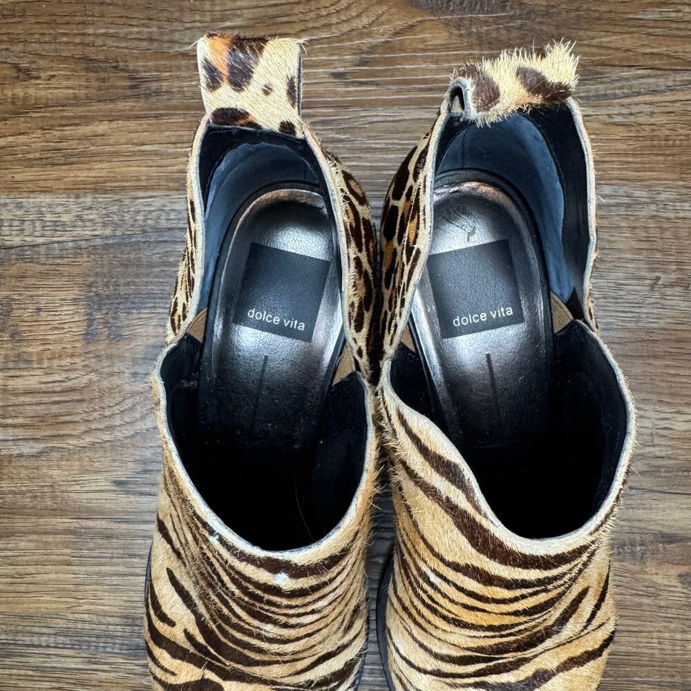 Dolce Vita size 7.5 Sonni Fur mixed animal print booties - Picture 8 of 12